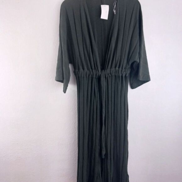 Lush Rib Duster Cardigan Green Tie Sweater size S - Picture 1 of 6